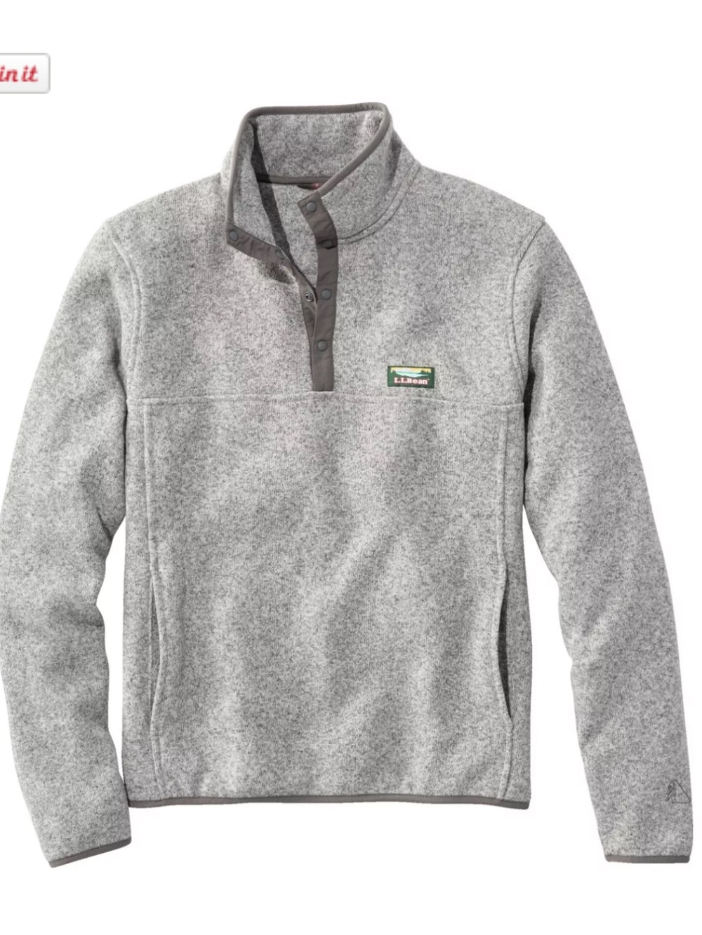L.L. Bean Heather Gray Fleece Pullover